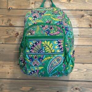 Vera Bradley Campus backpack in the "Emerald Paisley" pattern